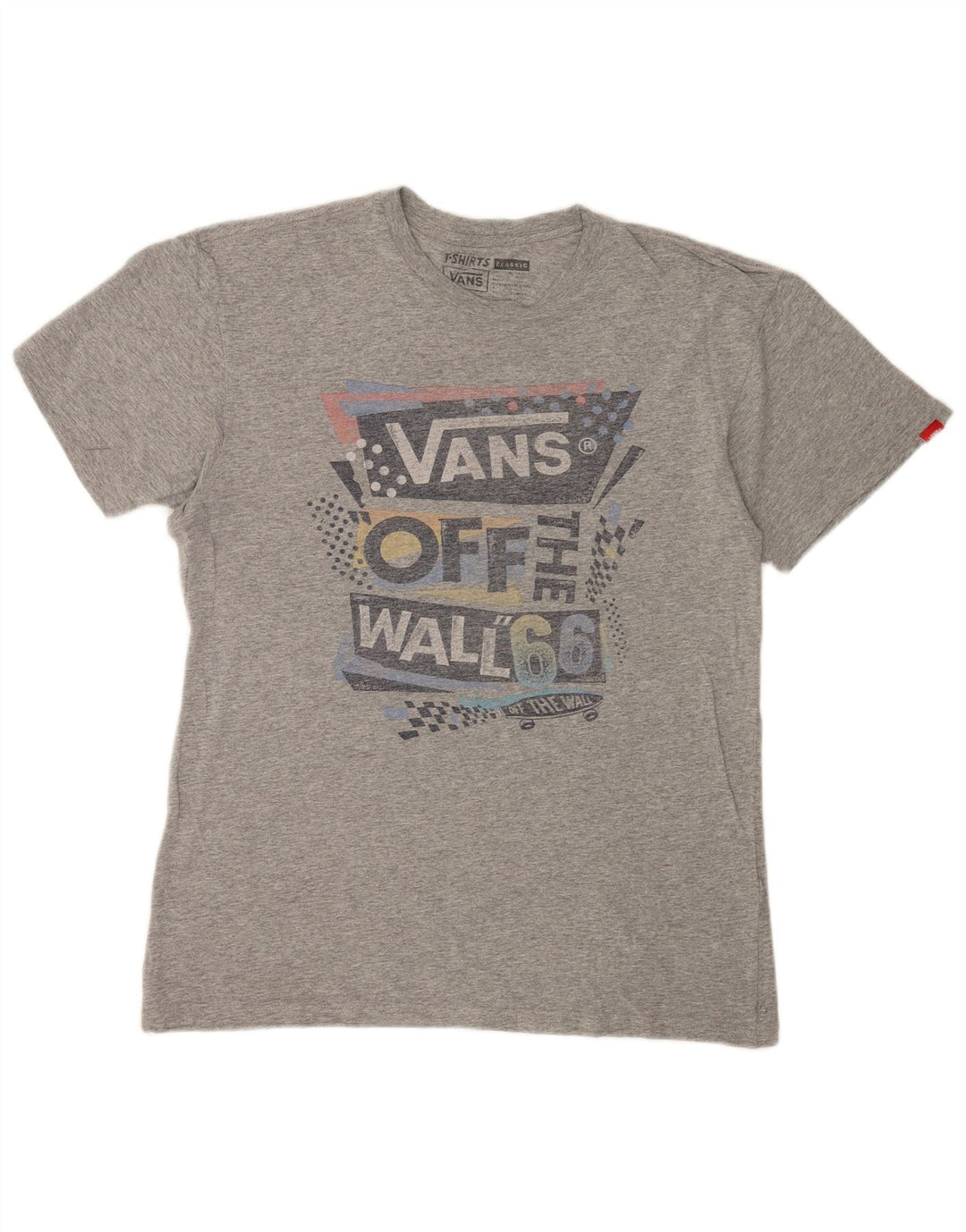 Vans T-Shirt Graphique Homme Gris Moyen Moucheté Coton