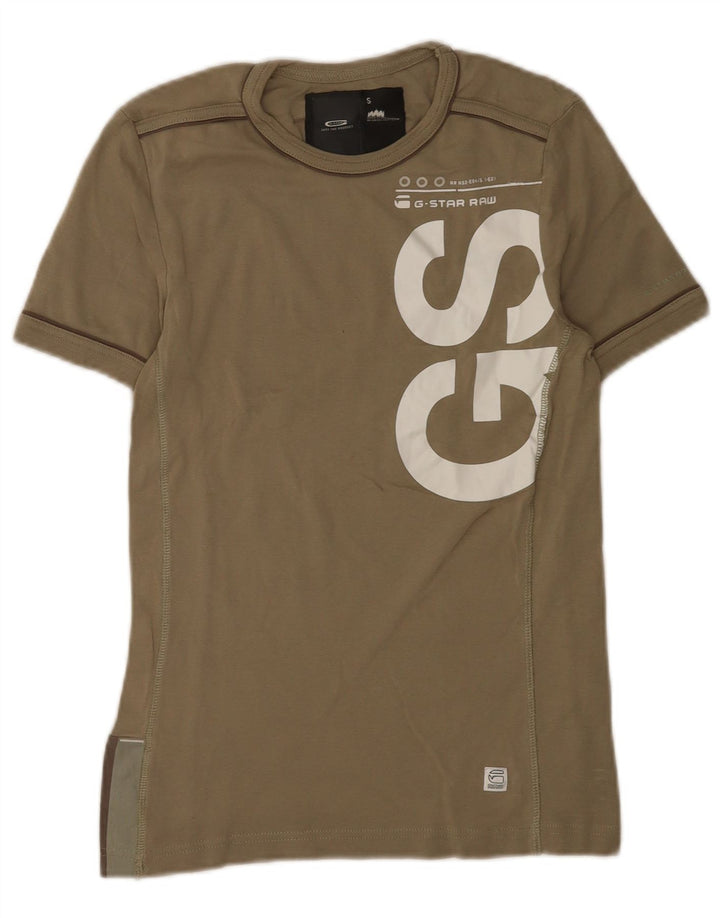 G-Star Homme Graphic T-Shirt Top Petit Kaki Coton