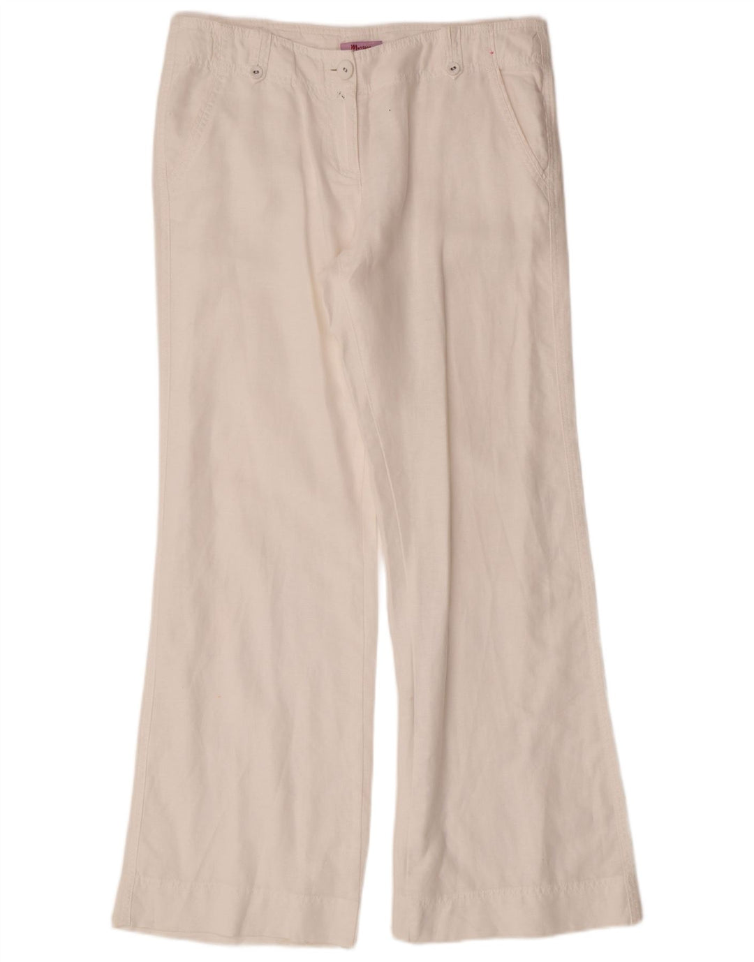 MONSOON Pantalon Chino Bootcut Femme UK 12 Moyen W32 L31 Lin Blanc