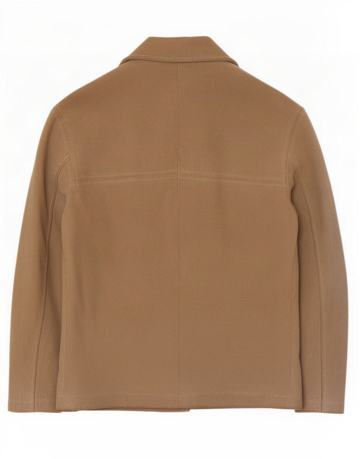 Veste Bomber En Daim Femme Vintage IT 42 Cuir Beige Moyen