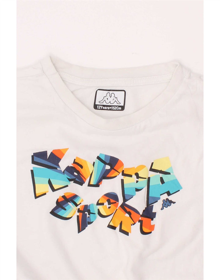 Kappa T-Shirt Graphique Garçon 11-12 ans Blanc