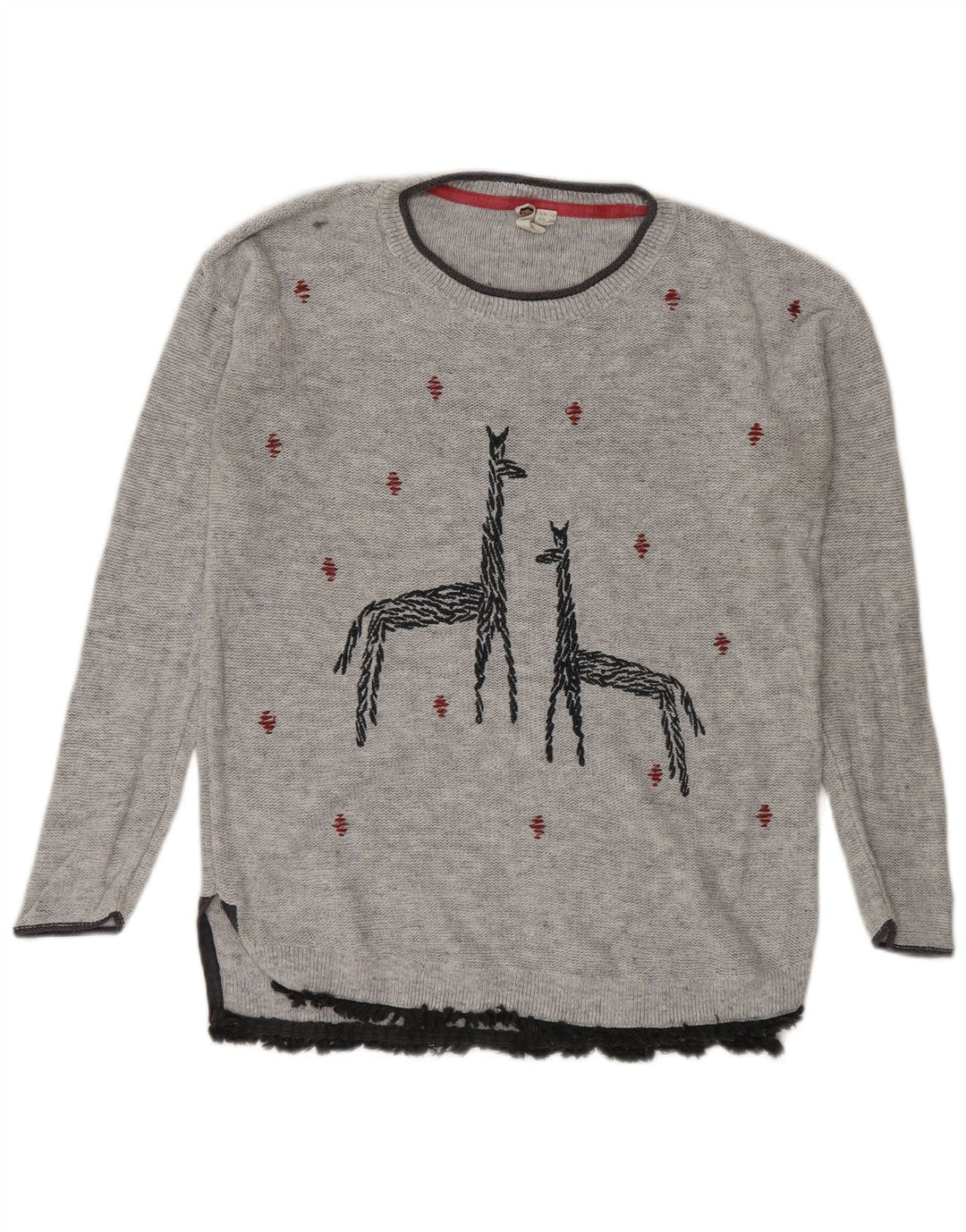 White Stuff Pull long à col bateau pour femme UK 10 Petit Gris