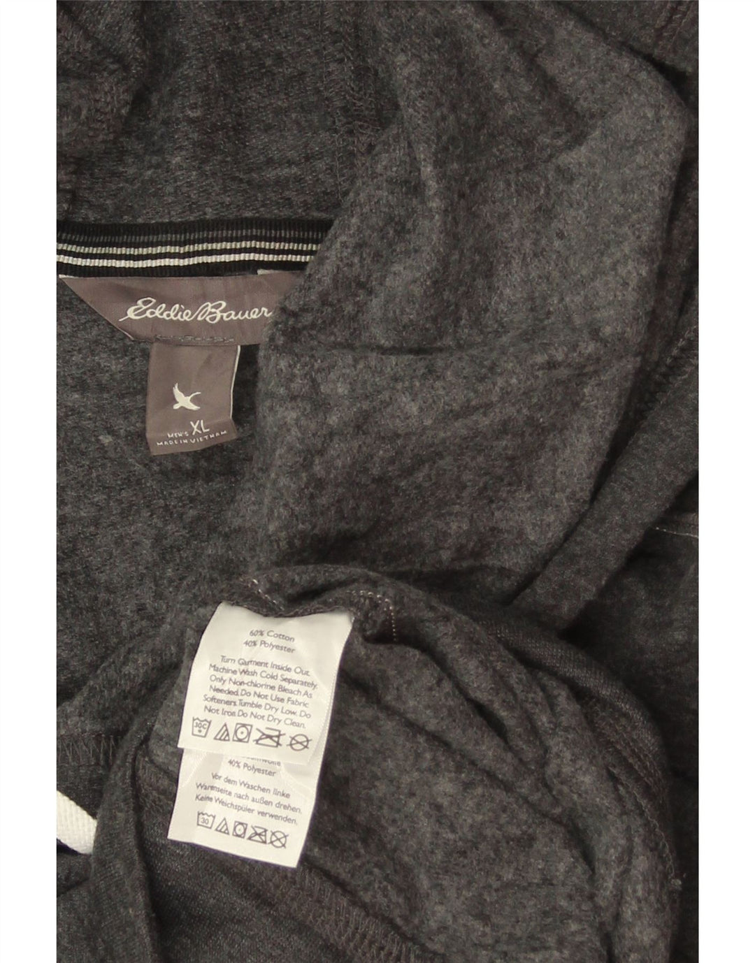 EDDIE BAUER Pull à capuche pour homme XL Gris Coton
