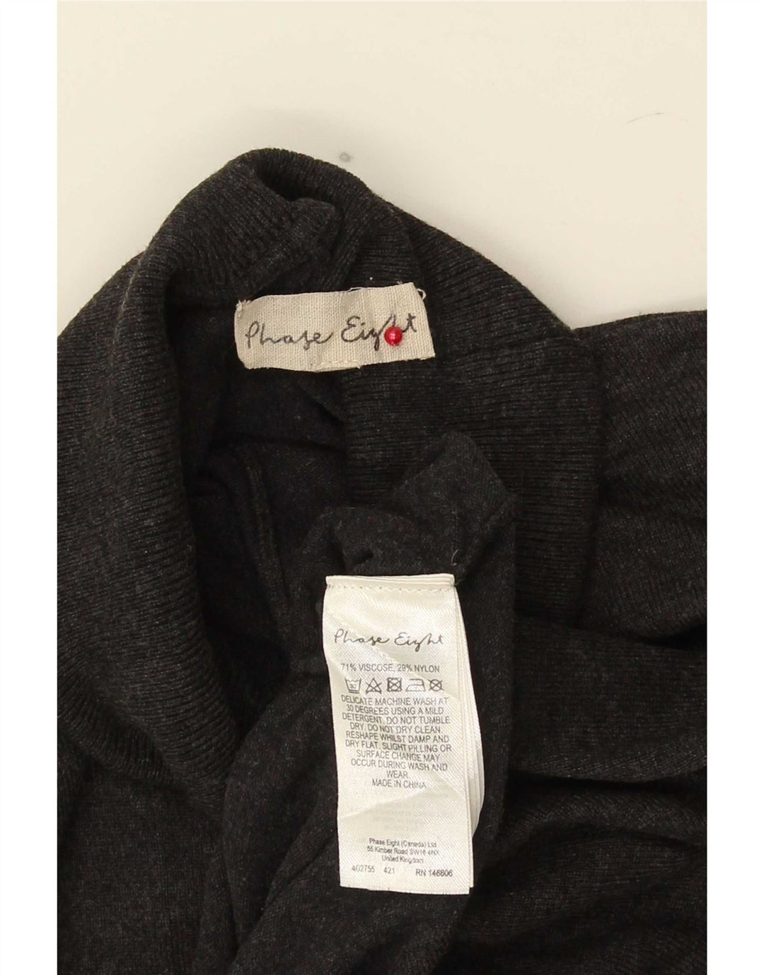 Phase Eight Pull court à col roulé pour femme UK 14 Large Gris