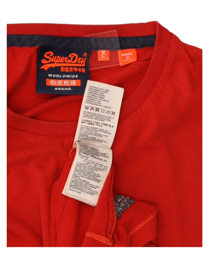 SUPERDRY T-Shirt Homme Top XL Rouge Coton