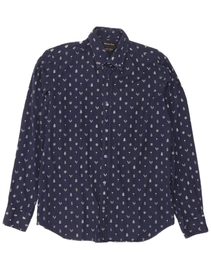 Chemise Homme Massimo Dutti Bleu Marine Moyen Floral