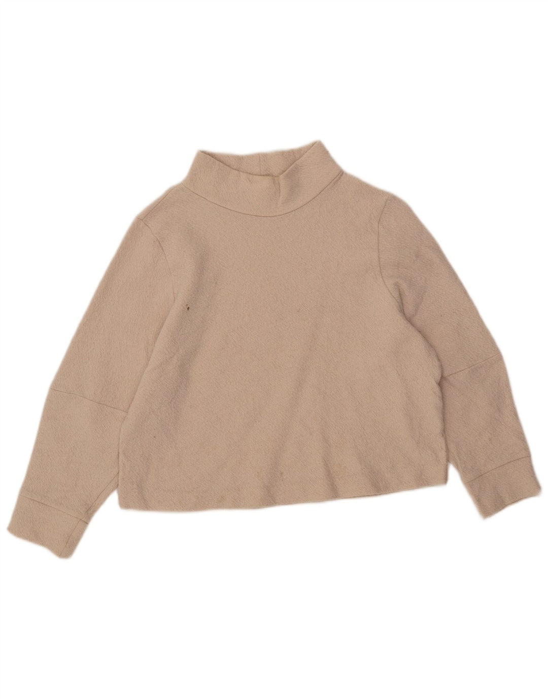 Cos Pull à manches 3/4 et col roulé pour femme UK 14 en laine beige moyen