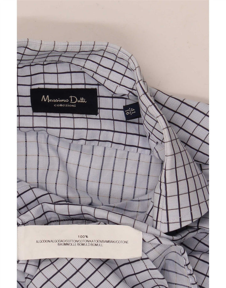 Massimo Dutti Chemise formelle pour homme Taille 41 16 Grand coton à carreaux bleus