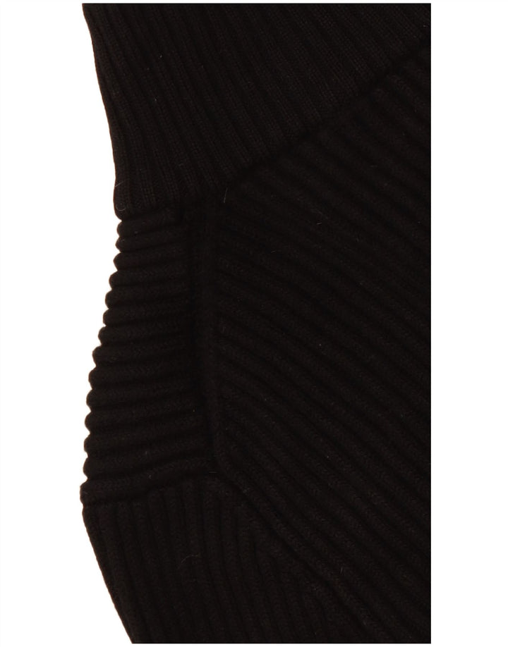 Hugo Boss Pull à col zippé pour femme UK 14 Large laine vierge noire