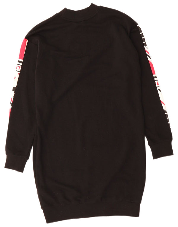 Puma Robe pull graphique surdimensionnée pour femme UK 6 XS Coton color block noir
