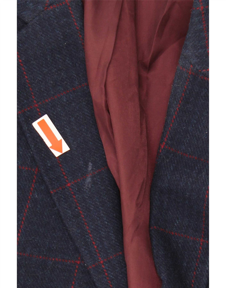 Marks & Spencer Veste blazer courte à 2 boutons pour homme UK 44 XL Bleu marine à carreaux