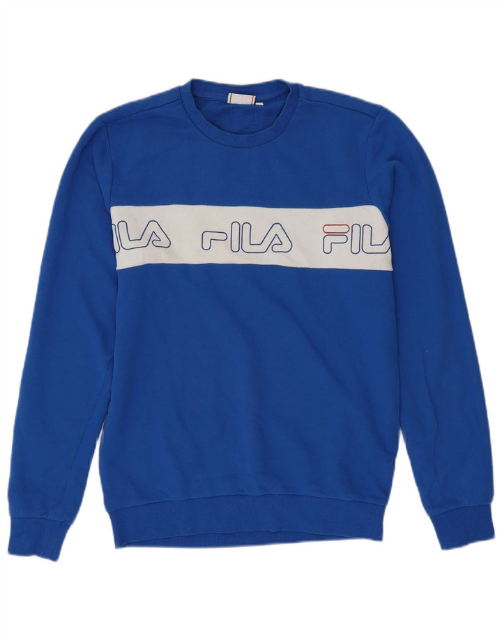 FILA Sweat-Shirt Graphique Homme Bleu Moyen Colorblock Coton