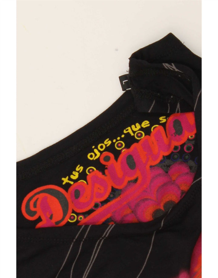 Desigual Débardeur graphique pour femme UK 14 Large Noir