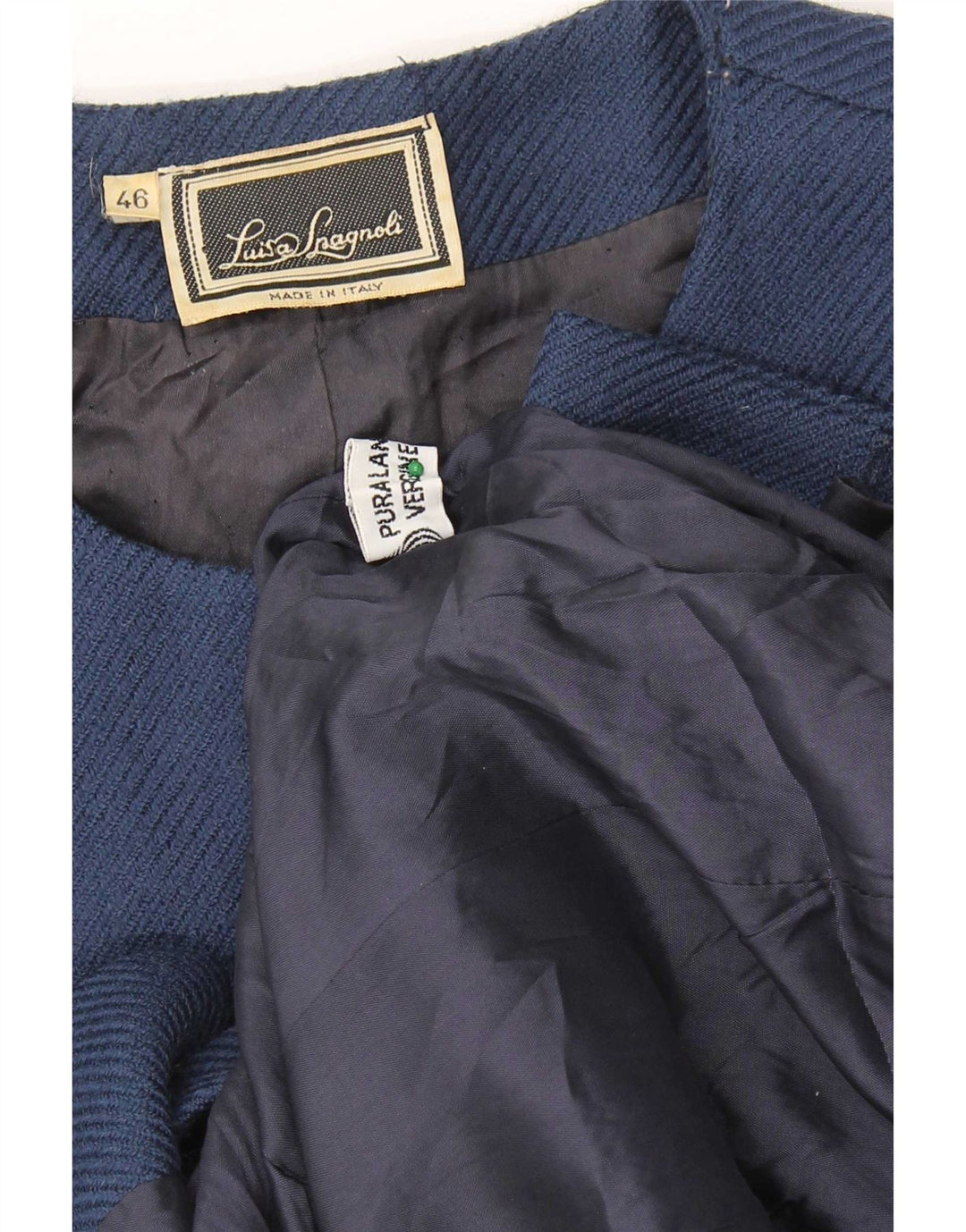 Luisa Spagnoli Veste Blazer 5 Boutons Femme IT 46 Grande Laine Vierge Bleue