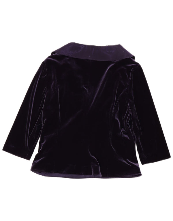 Minuet Chemisier en velours à manches 3/4 pour femme UK 16 Large Violet Polyester