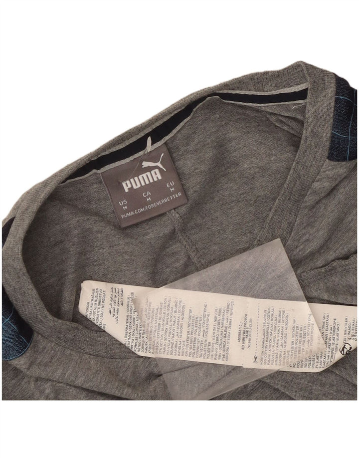Puma T-Shirt Top Homme Gris Moyen Colourblock Cotton
