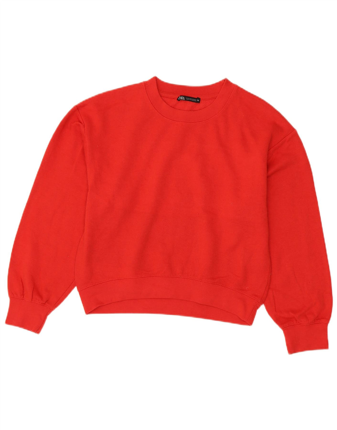 Zara Femme Crop Sweatshirt Jumper UK 14 Medium Rouge Polyester