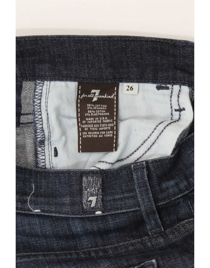7 For All Mankind Jean Bootcut Taille Mi-Haute Femme W26 L30 Bleu Marine