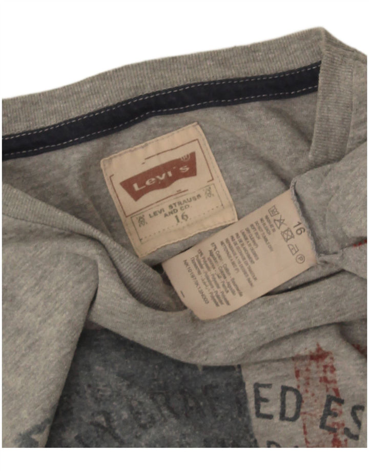 Levi's Haut Graphique Garçon Manches Longues 15-16 ans Gris Coton