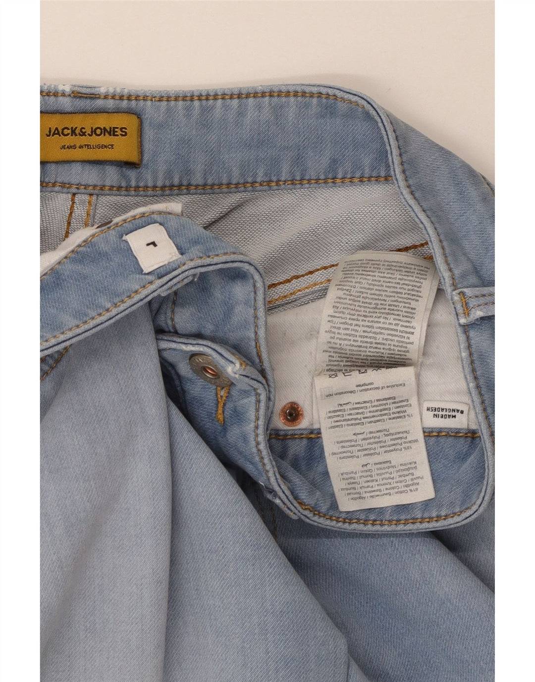 JACK & JONES Short en Jean Homme Large W34 Bleu Coton