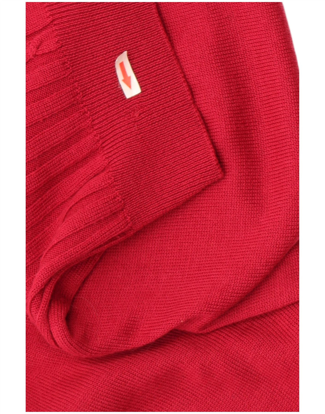 vintage Femme Cardigan Pull UK 14 Laine Vierge Rouge Moyenne