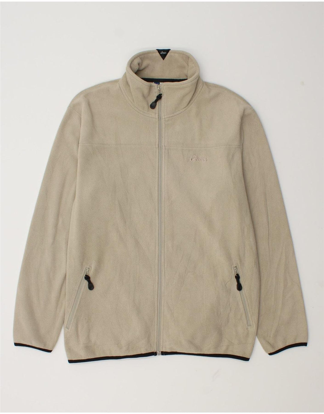 Asics Veste polaire pour homme UK 40 Large Beige Polyester