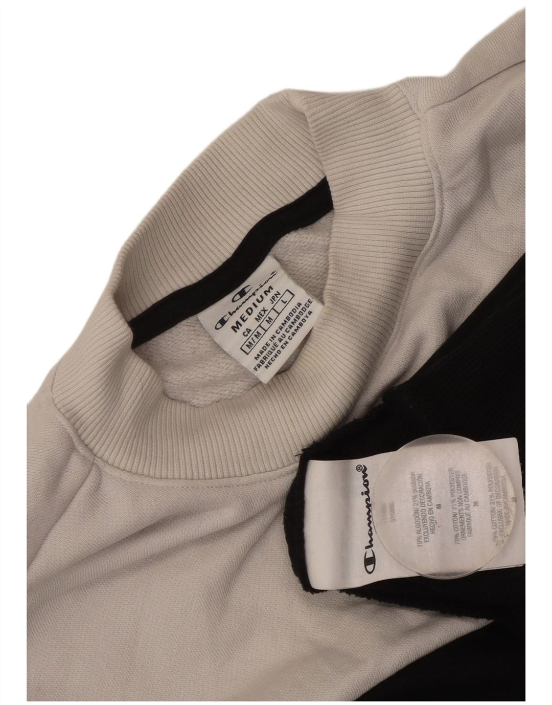 Champion Sweat-shirt surdimensionné pour femme UK 14 Medium Black Colourblock