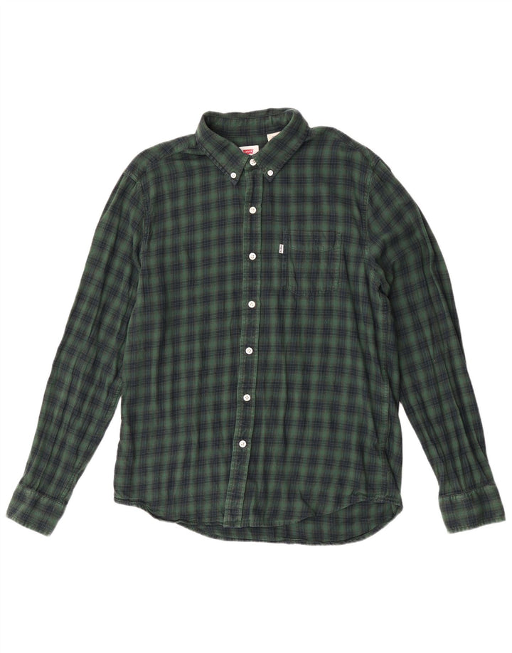 Levi's Chemise Flannel Homme Vert à Carreaux Large Coton