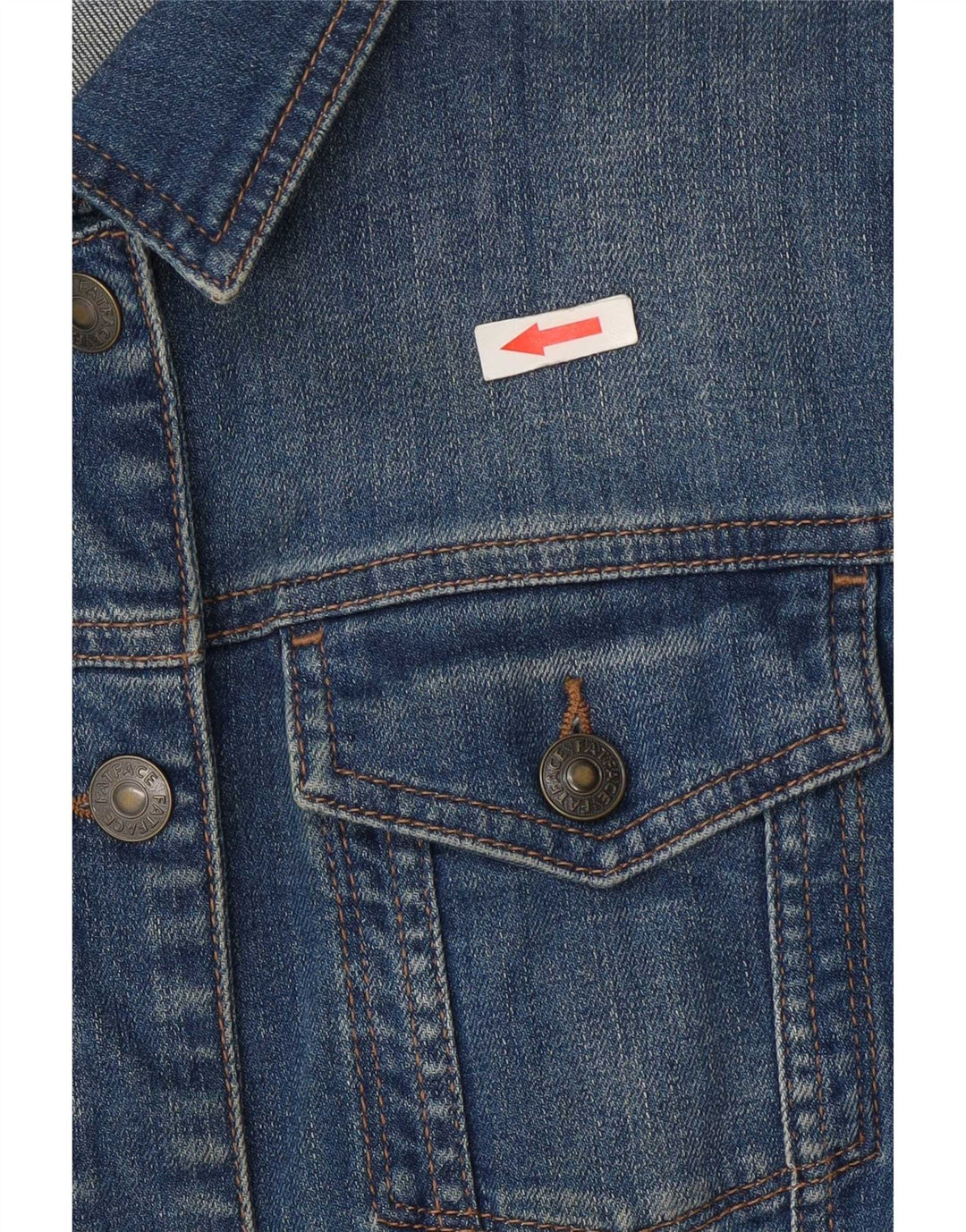 Fat Face Veste en jean pour femme UK 14 Large Bleu Coton