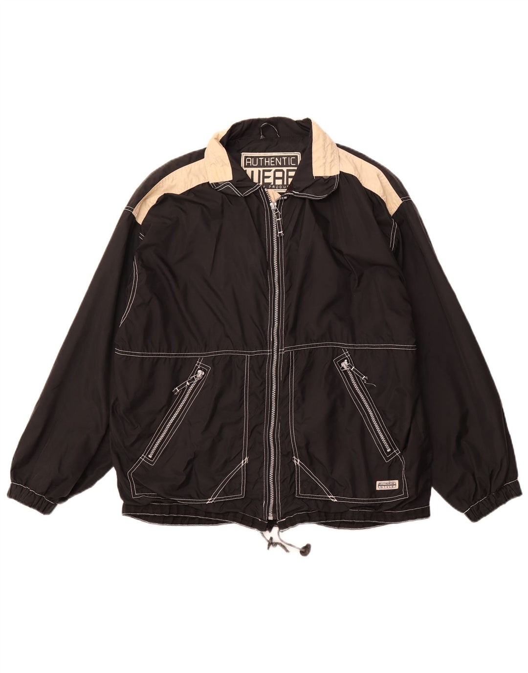 AUTHENTIC Veste utilitaire coupe ample pour homme UK 38 Noir moyen