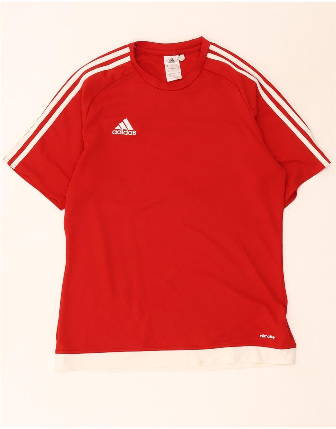Adidas Homme Climalite T-Shirt Haut Rouge Moyen Colorblock Polyester