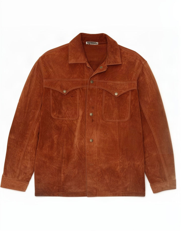 veste en daim homme vintage UK 38 Brun moyen
