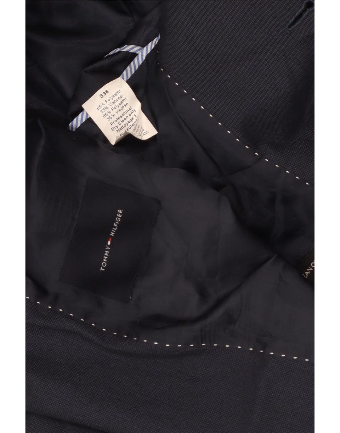 Tommy Hilfiger Veste blazer courte à 2 boutons pour homme UK 38 Bleu marine moyen