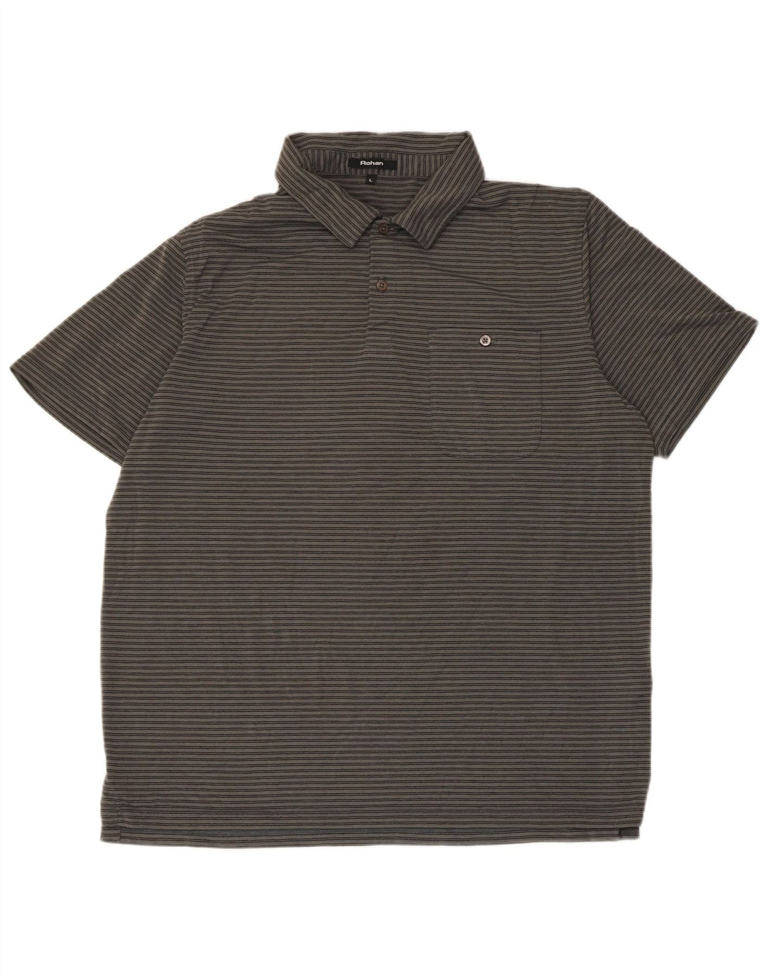 ROHAN Polo Homme Grand Gris Rayé Polyester