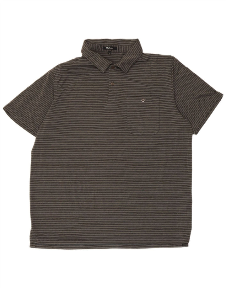 ROHAN Polo Homme Grand Gris Rayé Polyester