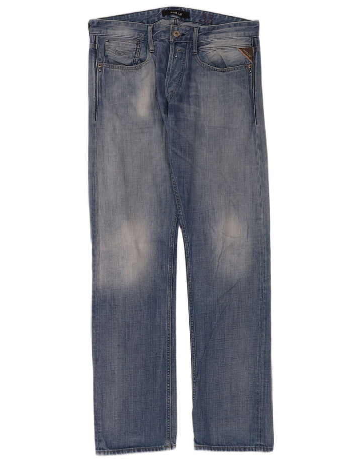 Replay Jean droit femme W33 L34 bleu coton
