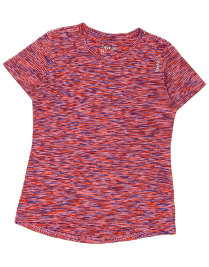 Reebok T-Shirt Femme UK 12 Medium Multicolore Moucheté Polyester