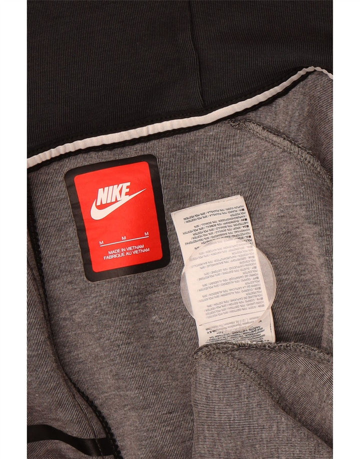 NIKE Mens Zip Hoodie Sweater Medium Grey Cotton