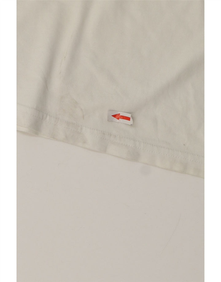 HUGO BOSS Homme T-Shirt Graphique Top Petit Blanc Coton