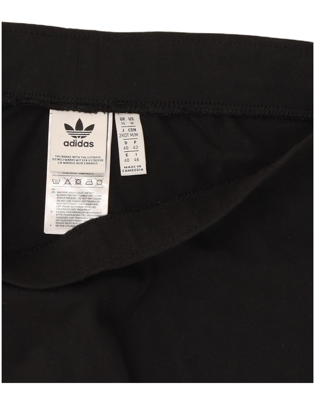 ADIDAS Womens Leggings UK 14 Large  Black Cotton