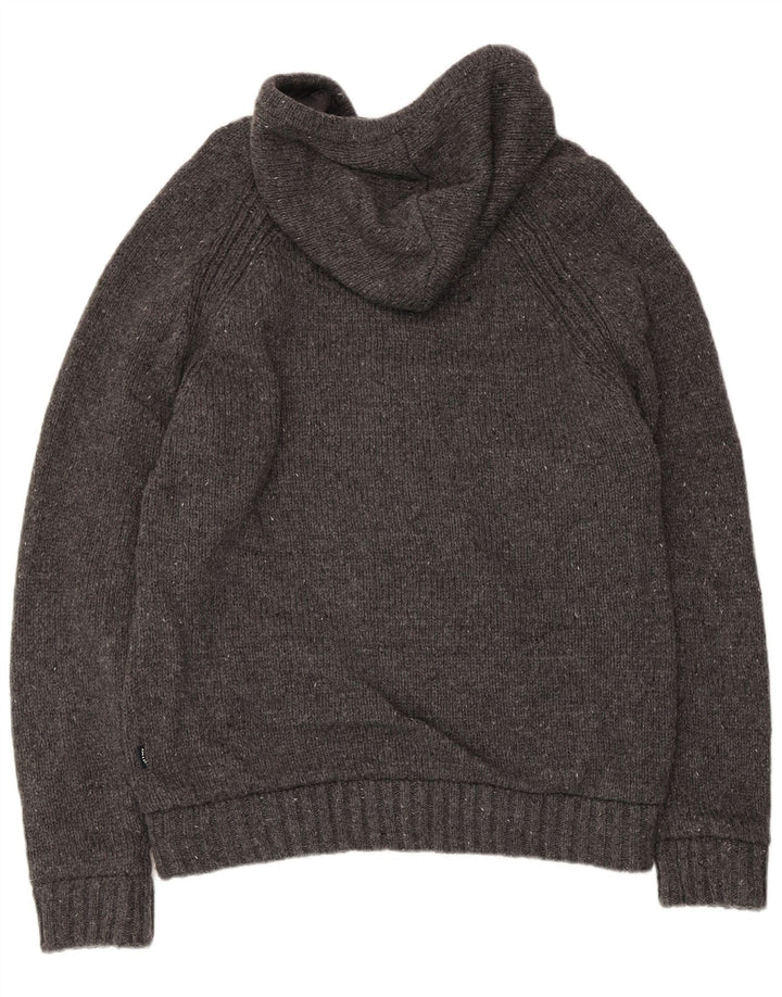 Fat Face Cardigan à capuche pour homme en laine gris Taille L