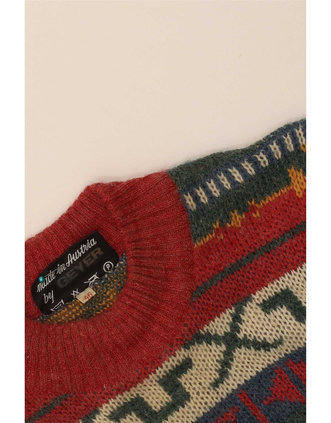 Geyer Pull ras du cou pour femme IT 46 Large Rouge Géométrique