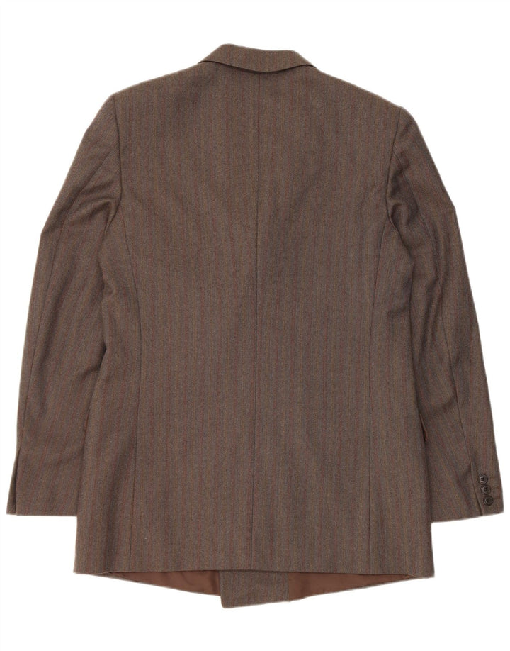 vintage Mens Double Breasted Blazer Veste IT 50 Grande Rayure Grise