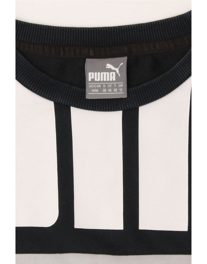 Puma Sweat-shirt graphique pour femme UK 12 Medium Blanc Colourblock
