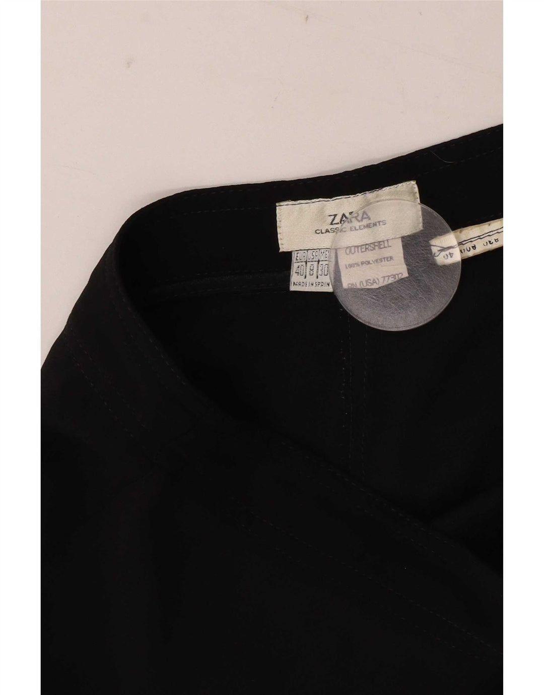 Zara Pantalon court coupe ample pour femme EU 40 Medium W30 L26 Noir Polyester