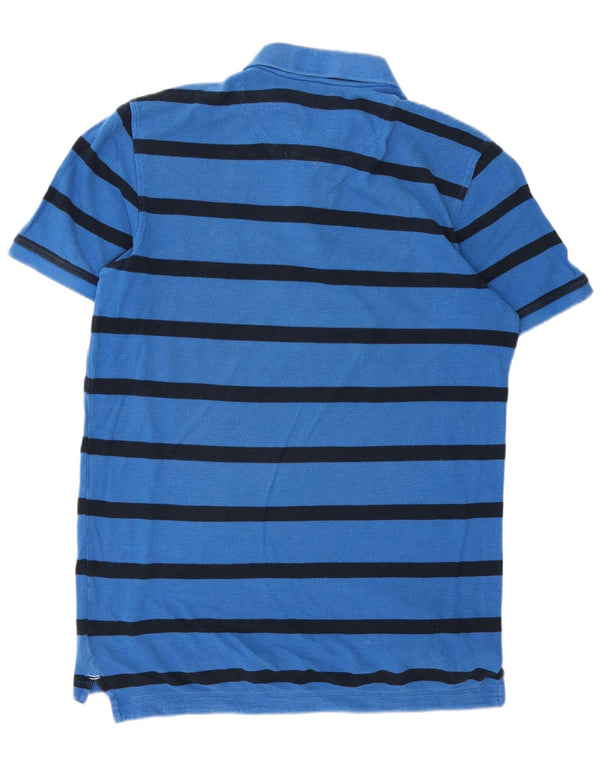 Crew Clothing Polo Homme Large Bleu Rayé Coton