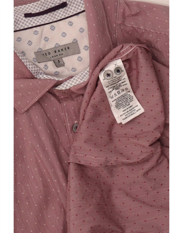 Ted Baker Chemise homme Taille 5 XL Coton à fines rayures rouge