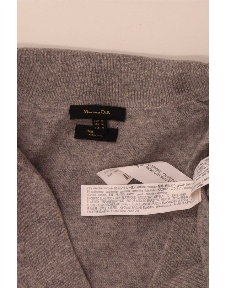 Massimo Dutti Pull surdimensionné à col polo pour femme Gris moyen UK 12