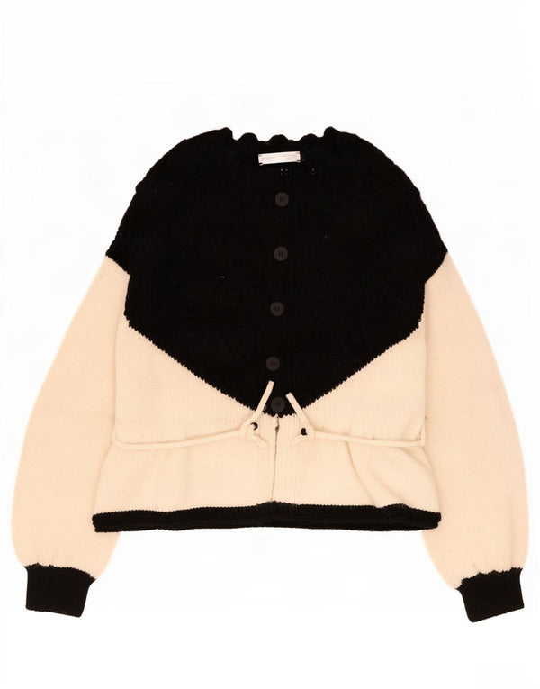 Zara Womens Cardigan Sweater UK 16 Large Noir Colorblock