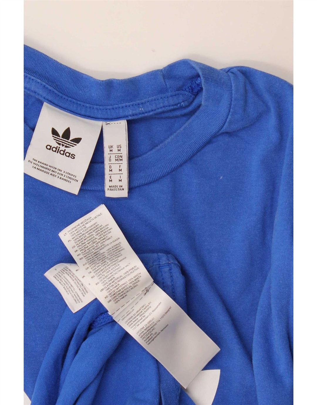 Adidas T-Shirt Graphique Homme Bleu Moyen Coton